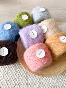 1 Roll DIY Yarn Seahorse Fur Knitting Yarn Balls For Scarf, Sweater, Style Bicolor Blended Yarn 80g, Modern Home Knitting Material