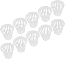 Joyzan Net Cup Pots, Hydroponic Plastic Slotted Mesh Cups Plant Nursery Netted Bucket Basket Round Wide Lip Pot Garden Indoor Outdoor Growing Vegetable Gardening Orchids Aquaponics Orchid Kratky 10pcs - 顏色B - 查看 1