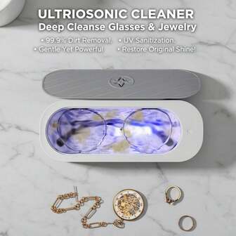 Limpiador de 360° para todo alrededor, adecuado para joyas y gafas - Electrónica multifuncional para el hogar y el cuidado personal, a pilas (AAA), con diseño de tapa (pilas no incluidas), joyería