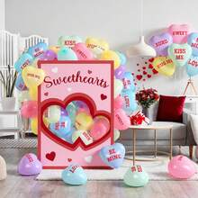181 Valentine's Day Balloon Arch Kit Decorations Sweethearts Backdrop With Xoxo Candy Conversation Hearts Balloon Garland With Galentines Day Wedding Proposal Anniversary - 1 - Xem 5