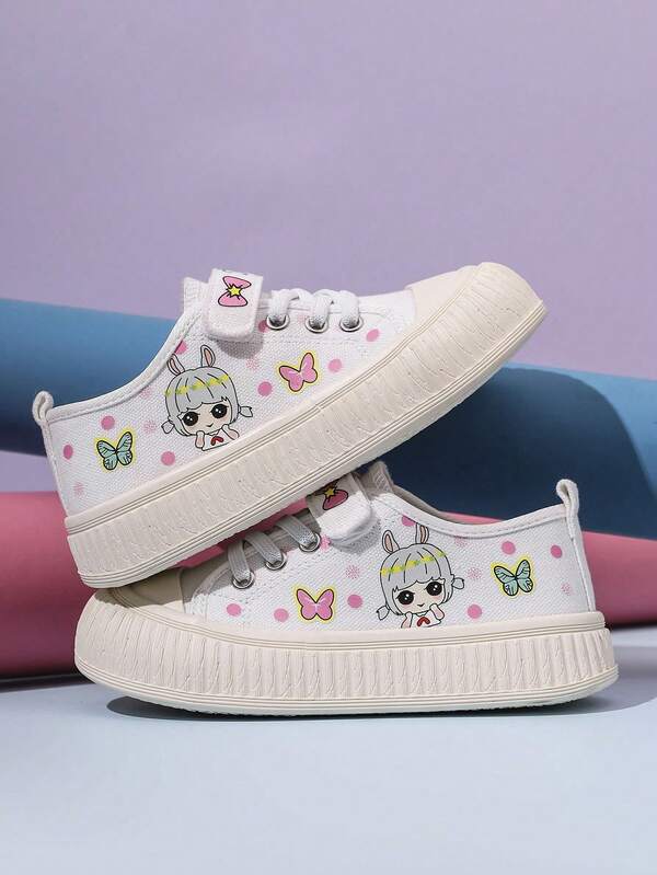 1 Pair Kids Canvas Shoes, New Autumn Style, Children Cloth Shoes, Girls Spring Autumn Shoes, Kindergarten Soft Bottom Shoes, Girls Shoes