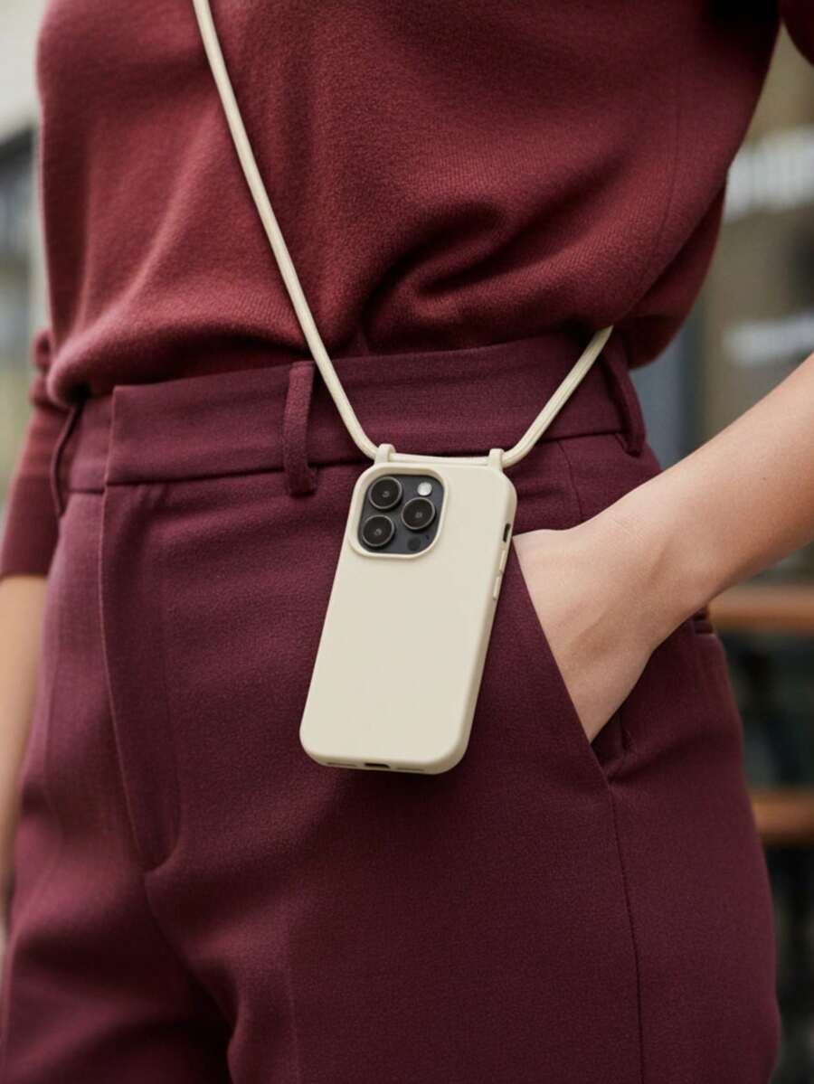 SMSG S25 Phone Case With Adjustable Cord | Minimalist Case With Crossbody Strap - Rusty Rose - View 1