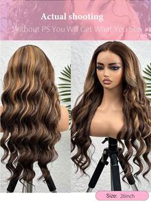 MECRY 3H27 Honey Blonde Ombre Wavy Synthetic Lace Front Wig For Women, Heat Resistant Cosplay Wig - S4/27 - View 2