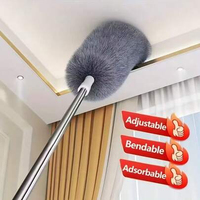 Extra Long Telescopic Duster, 59.45/95.28/111.42inch - Adjustable, Bendable Microfiber Dust Brush With Effortless Dust Removal, Perfect For Living Room, Bedroom, Kitchen, Car, And Outdoor Use, Effortless Dust Removal | Adjustable Length | Durable Handle, Dusting Tools