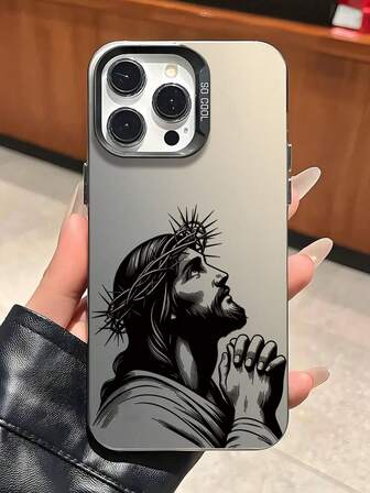 1ชิ้น Jesus 2D ลาย ยอดนิยม สร้างสรรค์ มีสไตล์ ศาสนา ศรัทธา สไตล์ ของขวัญ สำหรับ เพื่อน, ครอบครัว, คู่รัก, ตัวเอง, เคสกันกระแทกนุ่มสีดำด้าน ป้องกันฝุ่น กันน้ำได้ เข้ากันได้กับ 17/16/15/14/13/12/11/Pro/ProMax/X/XR/XS/XSMAX/7/8/PLUS และ รุ่นต่างๆ