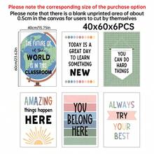 1/6张励志教室海报，鼓舞人心的教室装饰，你可以做到困难的事情（可打印），奇迹发生在这里（可打印），你属于这里（可打印），帆布艺术墙贴，房间海报，家居装饰，房间装饰用品，卧室，客厅装饰，可选画框 - 彩色 - 查看 34