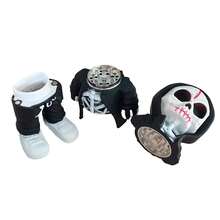 新款创意骷髅头造型塑料金属研磨器，酷炫骷髅头设计吸烟研磨器，手动金属研磨器，3种颜色可选，吸烟配件