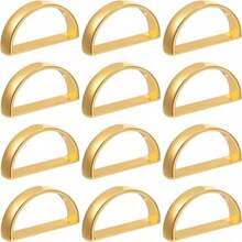 6/2/1 Pcs Set Arched Napkin Rings, Gold D-Shape Napkin Holders, Unisex, Reusable, Suitable For Family Gatherings, Parties, Metal Napkin Clips, Fit For Various Occasions, Party Holidays, Christmas Table Decor, Holiday Party Gifts