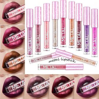 1pc Liquid Lipstick, Metallic Lip Gloss, Moisturizing Lip Balm, Highly Pigmented Lip Gloss, Non-Transferable, Pearlescent, A Must-Have Gift For Holidays, Parties, Dates, Women's Cosmetics, Suitable For Forums, Beaches, Travel, Camping, Outdoor Activities, And University Celebrations, Decorative Gift, Suitable For Cosplay.
