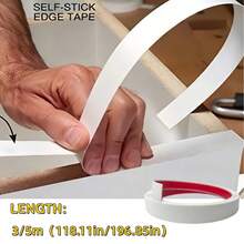 1 件 118.11 英寸/196.85 英寸封边贴纸，自粘装饰条，家具桌椅板封边条，木纹覆盖，灵活耐用的封边条，封边条，撕下胶带，柔性条模具，自粘木纹封边条，家具柜门和墙壁条状装饰条，用于家具维修，易于维修 - 彩色 - 查看 3
