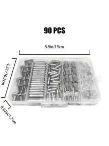 90pcs Cabinet Shelf Pins, 5mm Shelf Pins, Metal Bookshelf Pins, Shelf Pin Supports, Medicine Cabinet Shelf Replacement Parts, 5mm Shelf Pin Supports - Multicolor - View 1
