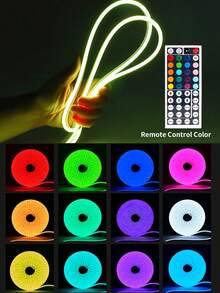 Neon LED Strip Lights, RGB Multi-Color Changing With Remote Control - USB Powered For Christmas Decor, Flexible Silicone Neon LED Lights For Living Room, Bedroom Lighting And Wall DIY - White - View 3