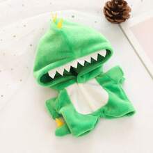 20cm嬰兒娃娃衣服套裝,卡通3d恐龍印花睡衣和填充玩具,僅包括衣服 - 綠色 - 查看 5
