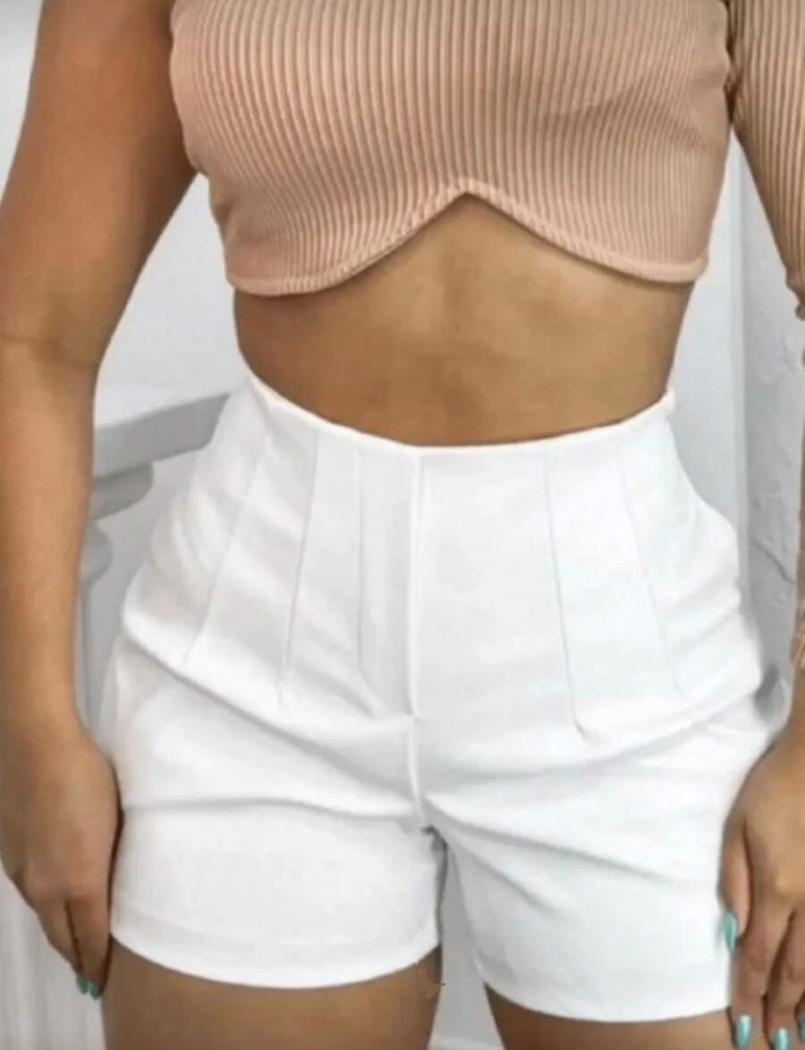 Shorts, Fabric, Zipper, Pocket, Vermuda, Daily, ALL - trắng - Xem 1