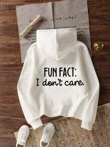Tween Girl Graphic Print Thermal Lined Pullover Sweatshirt Sweatshirt, Warm & Comfortable For Autumn/Winter - White - View 2
