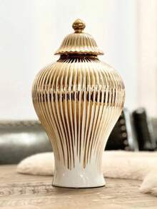 1件欧式奢华陶瓷花瓶，家居装饰，适用于客厅、门厅、样板房、酒店桌面摆件 - 彩色 - 查看 8