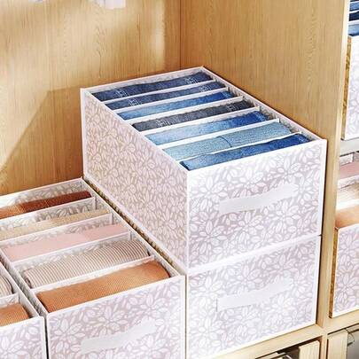Jeans Compartment Storage Box Closet Clothes Drawer Separation Box Underwear Pants Drawer Divider Bra Socks T-Shirt Organizer