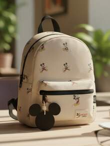 Disney Women's Cartoon Pattern Buckle Design Large Capacity Fashion Backpack - Multicolor - View 1