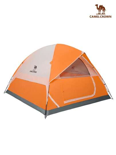 CAMEL CROWN 6人防水易搭背包帐篷，带地垫，适合家庭户外徒步旅行露营