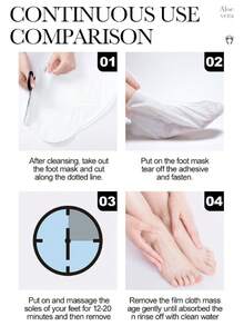 2只装高品质足膜 - 去除死皮、干燥、皲裂的皮肤和老茧。一次性足膜袜，足浴，保湿防皲裂足部保护套，透明塑料足浴和鞋套，足部按摩袜。