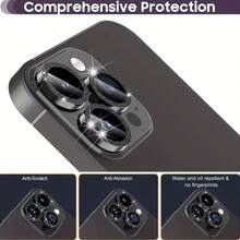 3片装金属环保护膜，兼容 17/16/15/14/13/11/12 Pro Max Mini，保护摄像头镜头，兼容 11/14 Pro Max，适用于日常、办公、居家使用。这款手机摄像头保护膜闪亮晶莹，防水防震防摔防刮。 - 黑色 - 查看 3