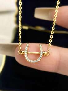 1 chiếc vòng tay hình móng ngựa chữ U độc đáo, bạc Sterling S925, vòng tay nữ tinh tế và quyến rũ, quà tặng trang sức tuyệt vời cho dịp Giáng sinh. - Vòng tay mozzarella hình móng ngựa hình chữ U - Xem 4