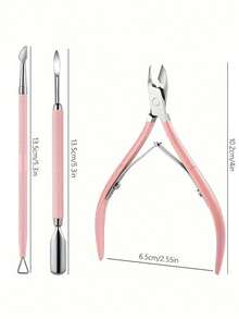 3件套去茧器套装，包括去茧推棒、专业去茧修剪器、带锋利刀片的不锈钢去茧钳，是送给女性的理想圣诞节、生日和新年礼物。 - 彩色 - 查看 7