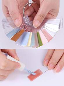 50pcs/Pack Transparent Nail Polish Color Card, Nail Polish Gel Display Card Template, Acrylic Nail Art Sample Rack, Color Palette, Nail Sticker Display Stand, Manicure Accessories, Nail Supplies - Clear - View 3