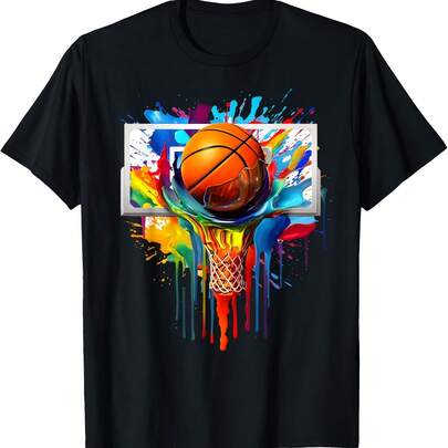 Camiseta com capuz colorida de basquete Tie Dye Color  Net -