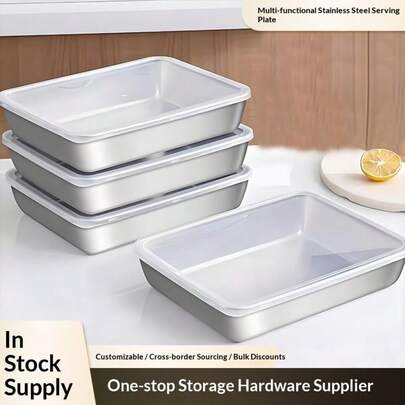 2/4/6pcs Stainless Steel Food Storage Container Set With Lids - Leak-Proof, Stackable, Suitable For Salad, Sandwich, Fruit And Other Meal Prep Bowls