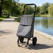 8-Wheel Portable Shopping Cart / Foldable Home/Commercial Grocery Cart / Multi-Terrain Utility Wagon - Random Style Shopping Cart - Multi-color (4 Wheels) - View 10