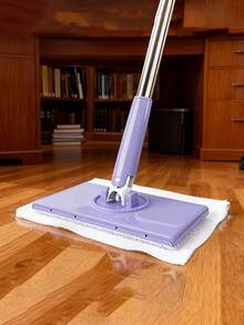 1 Wischmopp + 4 Pads | Automatischer Drehmopp, elektrisches Bodenpflege-System - 360° Drehung, Nass- & Trockenmopp mit Mikrofaser-Pads, inklusive Eimer und Filter, geeignet für Küche, Wohnzimmer, Hartholz, Fliesenböden | Lila, für Hartböden, Holzböden, Kunststoffböden - Verschiedenfarbig - Übersicht 4