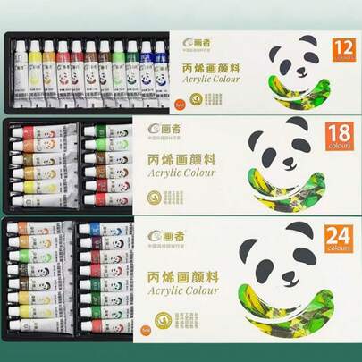 24/18/12 Colores Set de Pintura Acrílica de 5ML, 24 Colores de Pinturas Acrílicas, No Destiñen, Pigmentos Ricos, Adecuado para Principiantes, Niños, Adultos, Artistas, Manualidades en Lienzo, Pintura en Tablero de Madera, ¡Excelente para Artistas, Estudiantes, Manualidades, Pintura de Paredes y Ropa!