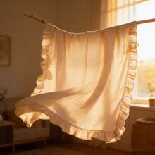 1 chiếc chăn quấn em bé bằng cotton nguyên chất mềm mại và thoáng khí, màu trơn với viền xếp ly, phù hợp cho cả bé trai và bé gái, tuyệt vời để sử dụng hàng ngày và làm quà tặng ngày thiếu nhi. - Nhiều màu - Xem 3