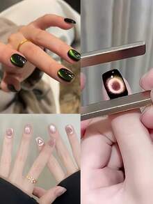 4支3D猫眼美甲彩绘双头磁性棒，可用于凝胶抛光，打造神奇圣诞美甲DIY和沙龙美甲效果，是美甲用品、美甲工具、美甲艺术工具、返校季必备单品，经久耐用，适合打造猫眼美甲造型。 - 銀色 - 查看 6