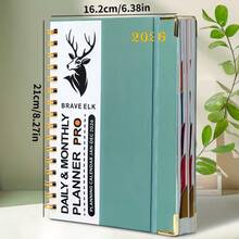 2026 Planner, 320 Thick Pages - Fun Stickers, Spiral Bound, Includes Daily/Weekly/Monthly Schedules | Calendar, New Year Notebook, Student Office Planner, Time Management | College & Student Daily Planner (January To December 2026) - Agenda/Weekly Planner Notebook | Schedules, Agendas, Office Supplies, Business Supplies, Home Goods, Valentine's Day Gifts, Back To School Essentials, Perfect Gift For Family And Friends - Multicolor - View 3