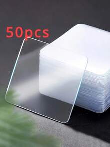 50片/10片装强力纳米双面胶带：坚固耐用，不留残胶，可移除，易于粘贴照片，适用于摄影、地毯等 - 是家庭和办公室使用的理想选择，纳米胶带。 - 方塊 - 查看 10