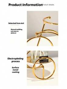 2-Piece Bicycle-Shaped Iron Ornament - Modern Style, Creative Bicycle-Shaped Mini Perfume Bottle Storage Rack. Suitable For Living Rooms, Offices, Bookshelves, Cabinet Displays, As Well As Bedroom And Office Desk Decorations. Also Suitable As Wedding And Valentine's Day Decorations. - Nhiều màu - Xem 5