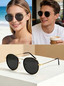 Brand New High Cost-Performance, Fashionable And Eye-Catching Glasses, Suitable For All Face Shapes Including Round And Slim Faces, Providing A Stylish And Beautiful Pair Of Glasses. - Gold - View 2