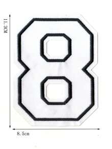 1pc Large White Embroidered 0-9 Number Clothing Patch, Number Badge Applique For DIY Clothing, Jackets, Coats, Ironing Patch - Apricot - View 36