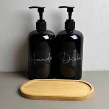 2pcs Refillable Pump Dispenser Bottles, 500ml Bathroom Hand Soap And Dish Washing Liquid Containers - Multicolor - View 7