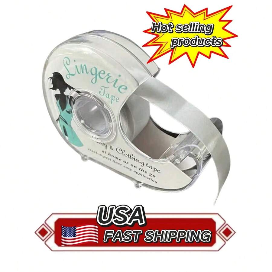 Flexible Double-Sided Invisible Body And Clothing Tape, Non-Woven Material, Transparent Self-Adhesive Bra Accessory, Suitable For All Skin Tones - Green - 1 Roll - màu xanh lá - Xem 1