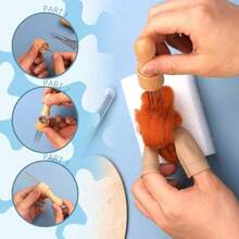 Rosrrtlm - Kit de herramientas de fieltro de lana con agujas de fieltro de 3 tamaños y mango de madera de aguja de 1 8 para aguja - como en la foto - Ver 6