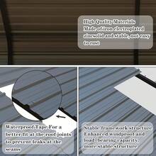 20x20 FT Heavy Duty Metal Carport With Galvanized Steel Roof & Frame - All-Weather Portable Garage Shelter 2, Boat Cover & Yard - 20x30英尺 - 查看 5