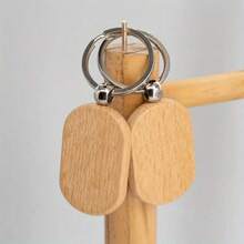 10pcs Wooden Key Chains, Creative Wooden Pendant Key Rings DIY Craft Supplies (1.96 Inches / 5cm) - 10pcs - View 5