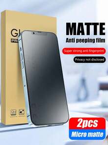 2pcs Anti-Fingerprint, Anti-Spy, Anti-Scratch Matte Tempered Glass Screen Protector, Compatible With Iphone X/XR/11/12/13/14/15/16 Series, Provides Privacy Protection Gift For Birthday, Family, Friends Phone Screen Protector, Phone Accessories - Black - View 18