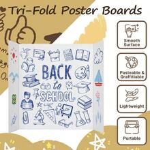 Tablero de póster pequeño de triple pliegue 54.61 x 35.56 cm con cintas de doble cara y cartón cartón corrugado para proyectos escolares feria científica negocios - 4 unidades - Ver 5