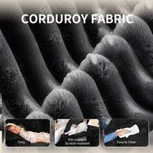 NIZULA FOAM 106"L Shape Sofa,(Black) Modern Modular Couch For Living Room Bedroom,No Assembly Required, Ready To Use, Comfy Plush Corduroy Fabric ,Sofa De Sala,Couch,Sofa Cama,Muebles Para Sala, Inflatable Chair, Couch For Living Room, Couch, Sofa De Sala, Recliner Chair, Furniture,(The Pedals Is Available Separately Or To Pair With The Sofa) - Black Right Facing Chaise - 查看 6