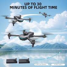Drone plegable 4K con doble cámara eléctrica ajustable cuadricóptero RC sin escobillas para principiantes con retención de altitud er obstáculos despegue o aterrizaje con una sola tecla-0002 - Grisoscuro - Ver 7