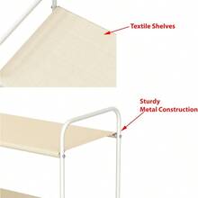 Simple Houseware - clóset de almacenamiento de 3 niveles con 2 cajones color beige - Beis - Ver 5